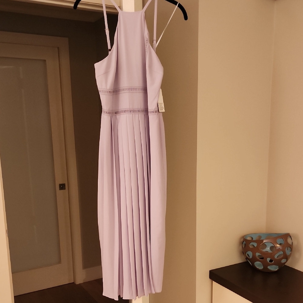 Elegant Lavender Halter Dress